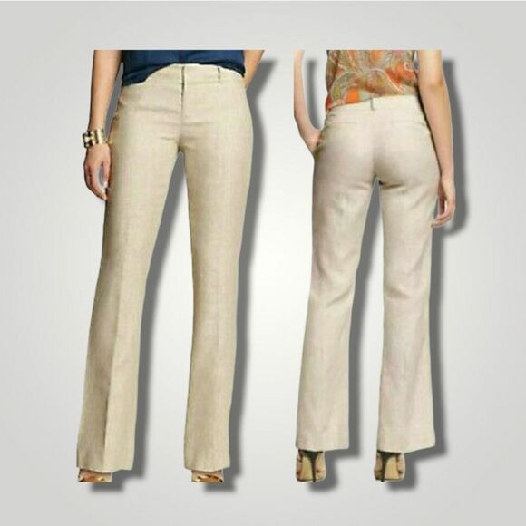 Banana Republic Jackson Fit Curved Flax Straight Leg Pant Size 0 - Picture 1 of 7